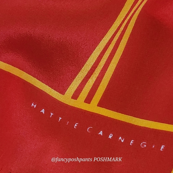 HATTIE CARNEGIE luxury silk vintage scarf wrap ultimate vintage New York lux - Picture 12 of 17